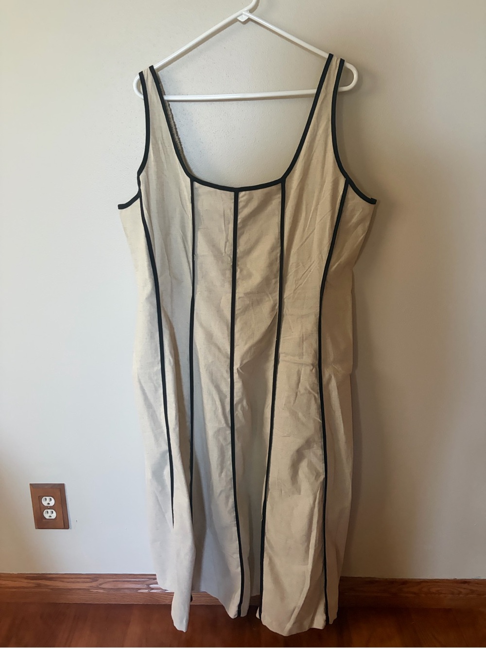 Simply Southern Ivory Linen Contrast Dress